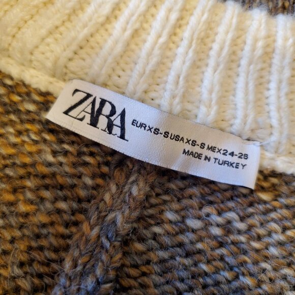 Zara Rustic Fringe Wool Alpaca Longline OVERSIZED Poncho - Picture 5 of 7